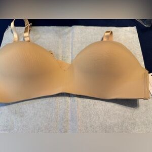 NWT Auden Women's Sz 40C Beige Nursing Bra Lightly Lined Wireless
